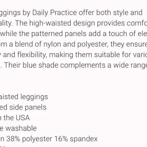 Anthropologie Daily Practice Women's Sofia High-Waisted Leggings Size XS Blue - Picture 12 of 16